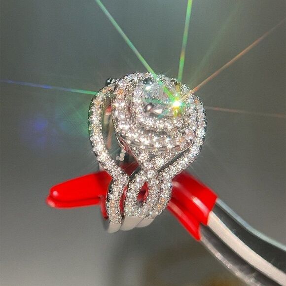 Sparkly 3-Piece Ring Set - Picture 4 of 8